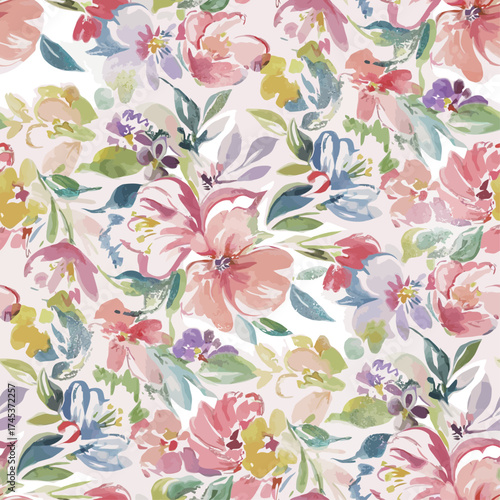 art design abstract  floral pattern soft colors