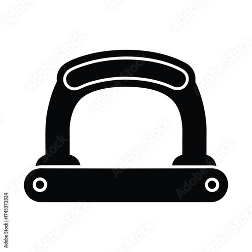 Simple black silhouette of an arched handle or robust grip, representing essential support, stability, and connection as a fundamental design component