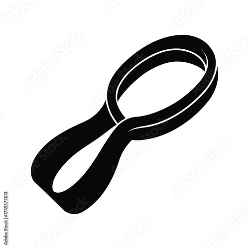 Simple black and white illustration of a loop band, a versatile fitness accessory for exercises and stretching