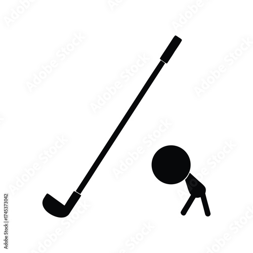 Golf club and ball illustration