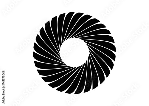 Compact spiral design with a twisted, layered appearance creating a sense of depth.