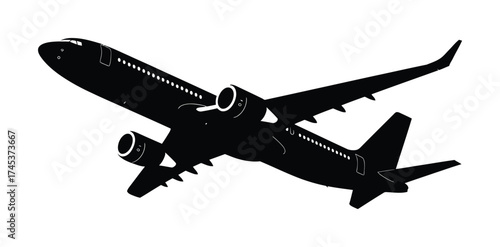 Commercial Passenger Airplane Takeoff Silhouette