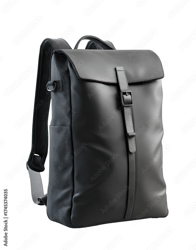Naklejka premium Dark gray backpack, sleek design, simple straps, practical