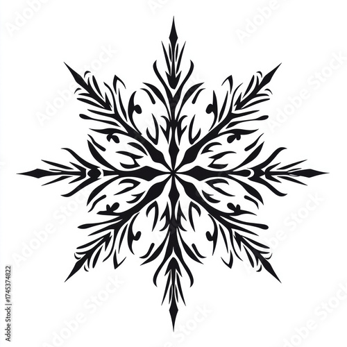 black and white floral ornament