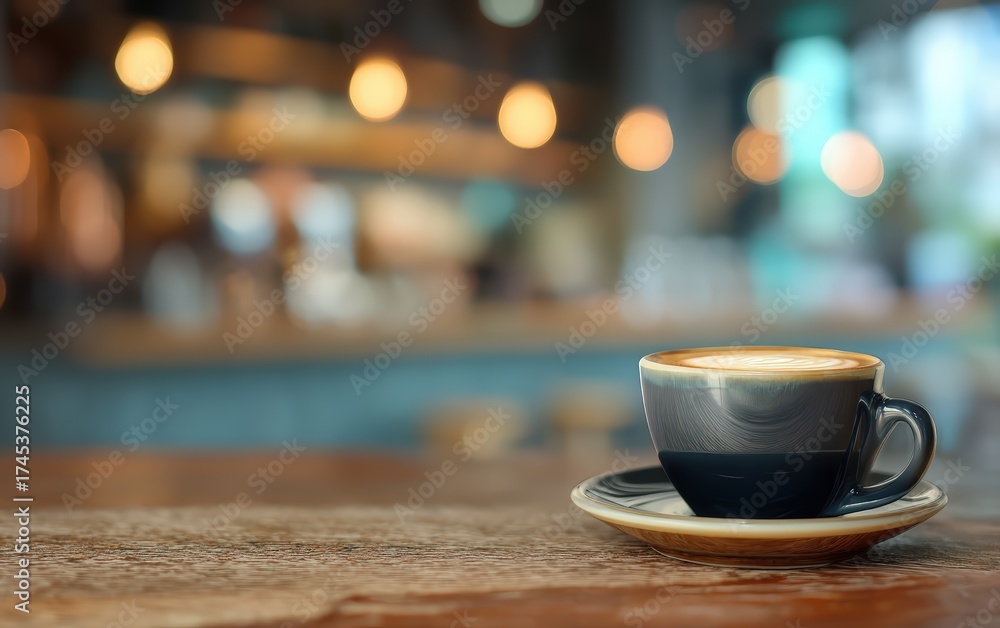 Obraz premium A coffee cup with a white lid sits on a wooden table