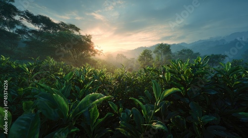 Guayusa field at Dawn