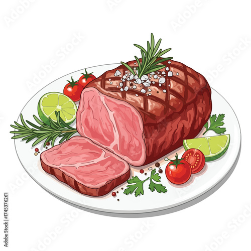 Steak Food Vector Illustration