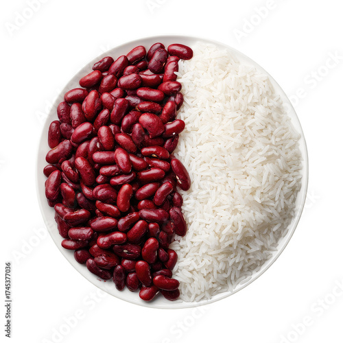Red beans and white rice on a plate (1)