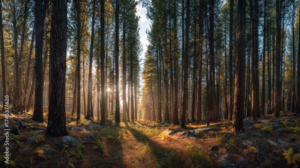 Obraz premium Lodgepole pine forest at Dawn