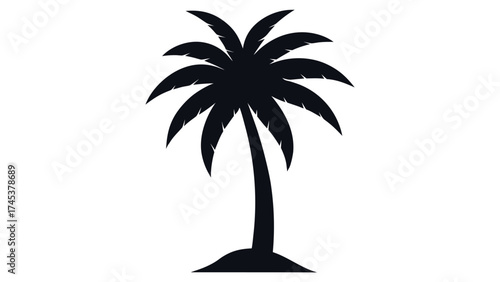 Silhouette of a palm tree on a white background simple graphic icon