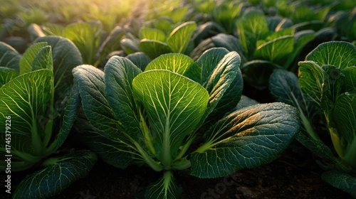Pak choi sum field at Dawn