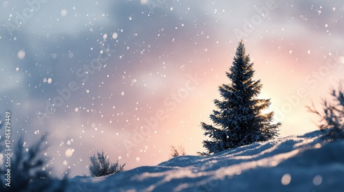 Wallpaper Mural A tree is in the snow with the sun shining on it Torontodigital.ca