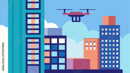 A drone approaching a highrise balcony demonstrating potential for home deliveries in congested city environments.