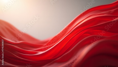 Flowing red fabric with soft light and subtle texture