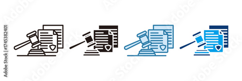 Respect For Law Icon Set Multiple Style Collection