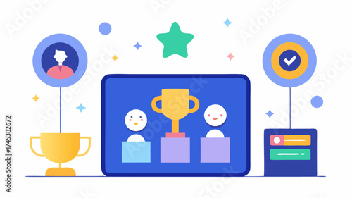 A digital leaderboard showcasing top attendee engagement metrics gamifying the experience through rewards and recognition.