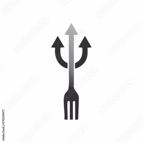 A creative logo design merging a three-pronged fork with the universal serial bus symbol.