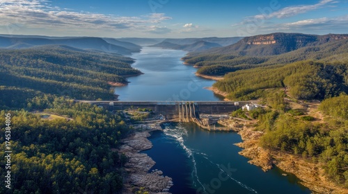 Fototapeta Naklejka Na Ścianę i Meble -  Warragamba Dam in New South Wales from above