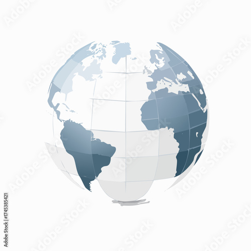 Illustration of a globe showing the continents of the world.