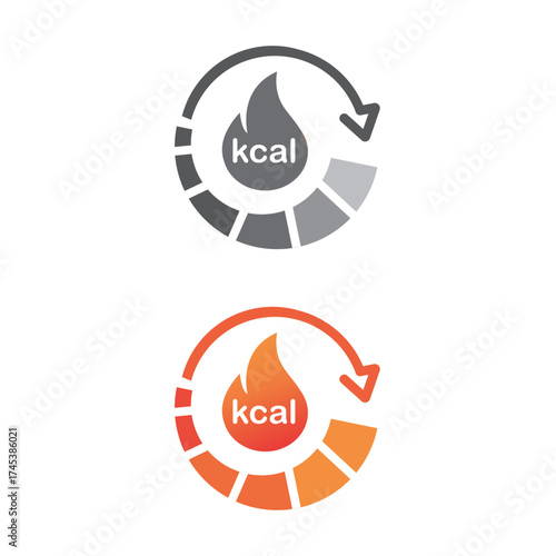 Burn calories line icon. Metabolic processes icon, synthesis calorie energy, fire with arrows rotation.