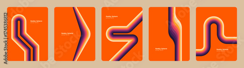 A set of various colorful retro style patterns. Vector illustration.