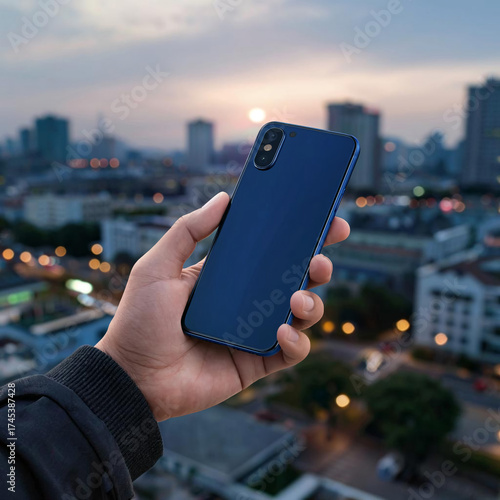 a man holds a phone in his hand