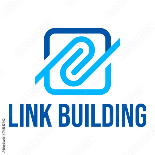 link building flat minimalist logo design