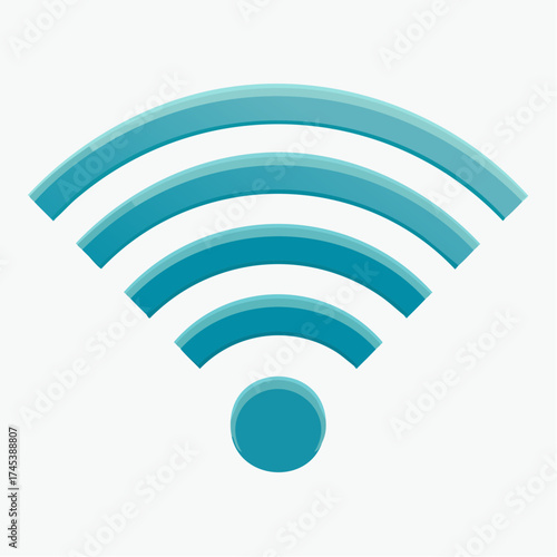 A stylized blue Wi-Fi signal icon representing wireless internet connectivity on a white background.