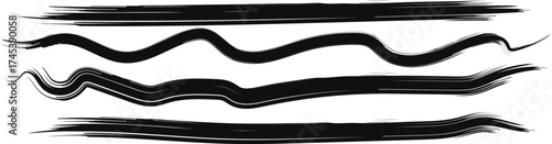 Dry Brush Texture Vector Elements. Textured Brush Stroke