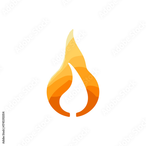 Abstract flame illustration in warm colors representing energy and passion, suitable for creative designs