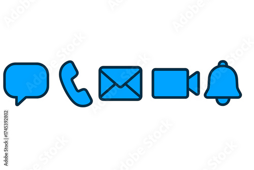 Essential digital communication and notification interface icons collection