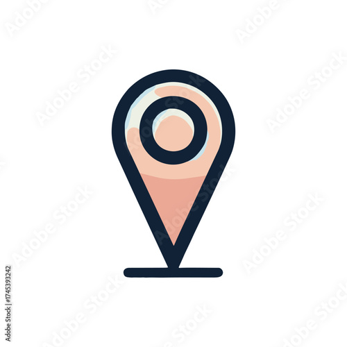 Colorful location pin icon representing navigation, with a soft gradient and modern design