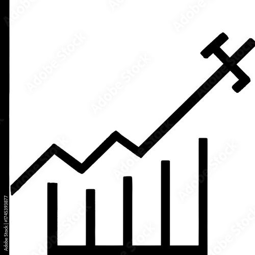 business graph with arrow