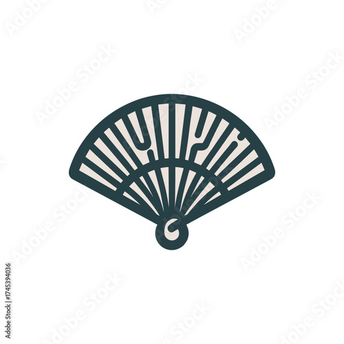 Elegant decorative fan design with intricate patterns, suitable for art projects or cultural themes