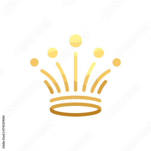 Elegant golden crown design with circular elements, symbolizing royalty and prestige