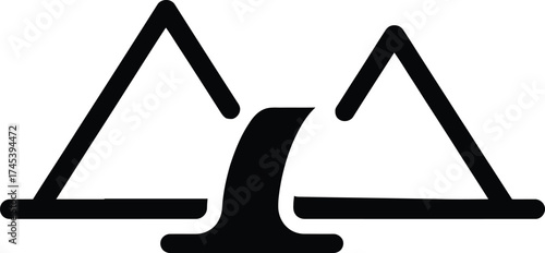 Abstract symbol of scales of justice with a waterfall element
