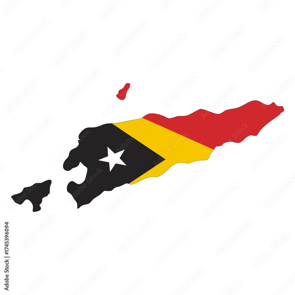 Fototapeta premium map of Timor Leste flag