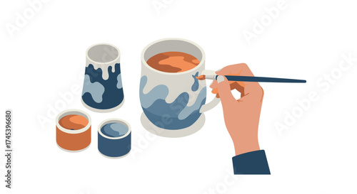 Crafting ceramics with artistic flair hand painting a unique pot design