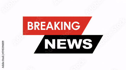 Breaking news text logo isolated on white background