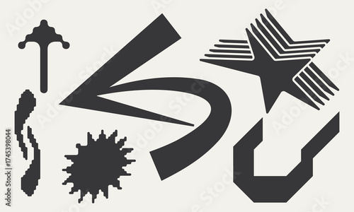 Vector Graphic Assets Set. Bold modern Shapes.