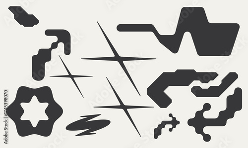 Vector Graphic Assets Set. Bold modern Shapes.