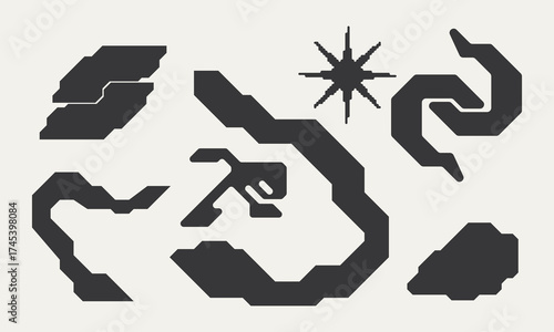 Vector Graphic Assets Set. Bold modern Shapes.