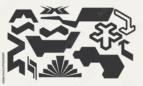 Vector Graphic Assets Set. Bold modern Shapes.