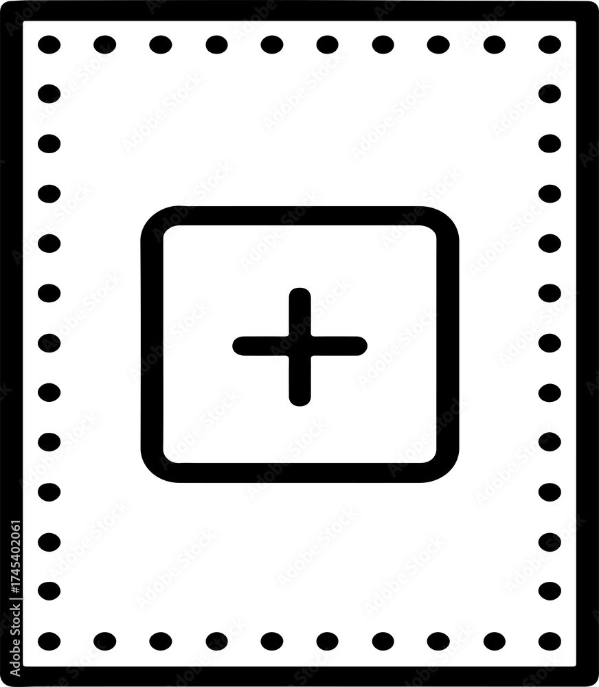 Obraz premium Sterile dressing pack vector, minimal flat hospital design.