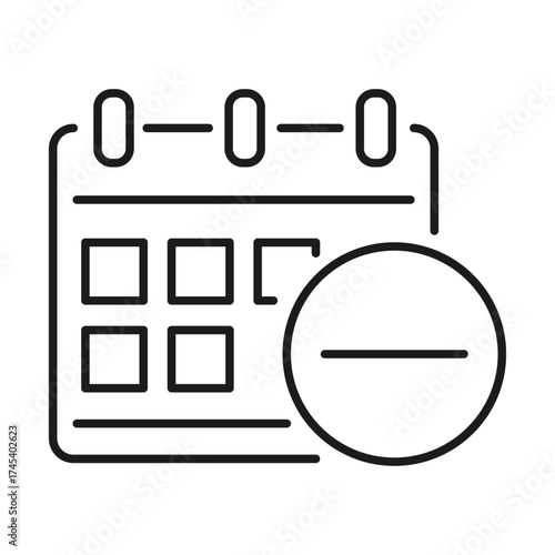 calendar date management line icon