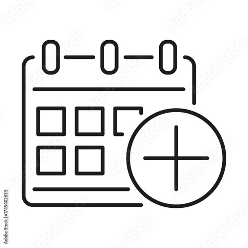 calendar date management line icon