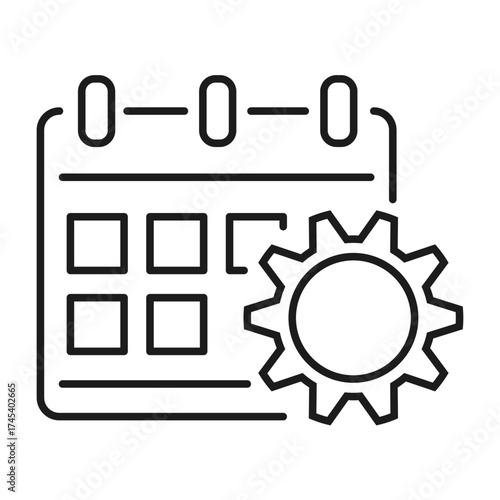 calendar date management line icon