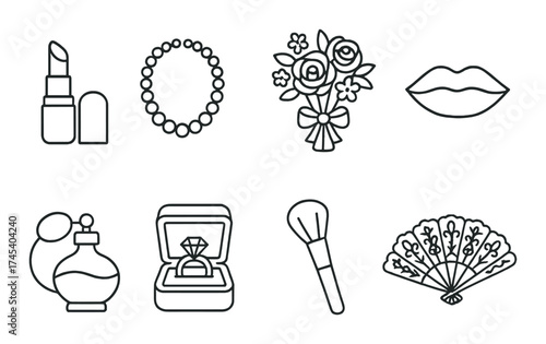 Medieval icons: shield, scroll, crown, feather, tower, torch, banner, compass.