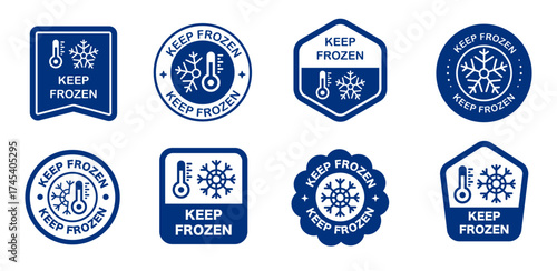 Set of keep frozen badge vector icons lable