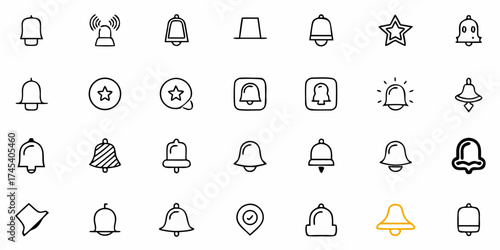 Discover a versatile collection of modern bell and notification icons, perfect for enhancing user interfaces, apps, and digital designs with clear, engaging alerts and alerts.